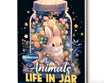 Animals Life in Jar Coloring Book – A5 Wooden Hardcover, A4 Paper Hardcover, 30 Whimsical Mini-World Designs