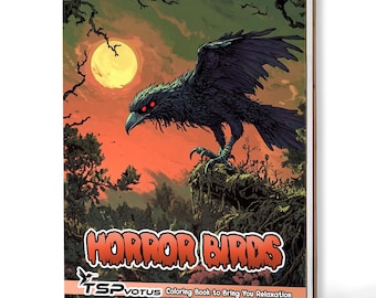 Horror Birds Coloring Book: Gothic Art Therapy, Spooky Designs - A5 Wooden Hardcover