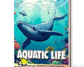 Aquatic Life Coloring Book for Adults: A5 Wooden Hardcover, 30 Ocean Animal Designs