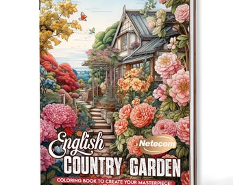 English Country Garden Coloring Book – A5 Wooden Hardcover, A4 Paper Hardcover, 30 Floral & Tranquil Designs