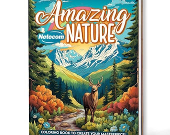 Amazing Nature Coloring Book – A5 Wooden Hardcover, A4 Paper Hardcover, 30 Beautiful Natural Designs