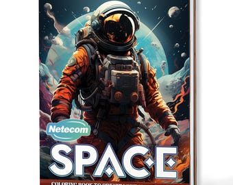 Space Coloring Book for Adults – A5 Wooden Hardcover, A4 Paper Hardcover, 30 Celestial & Cosmic Designs, Relaxing Creative Gift
