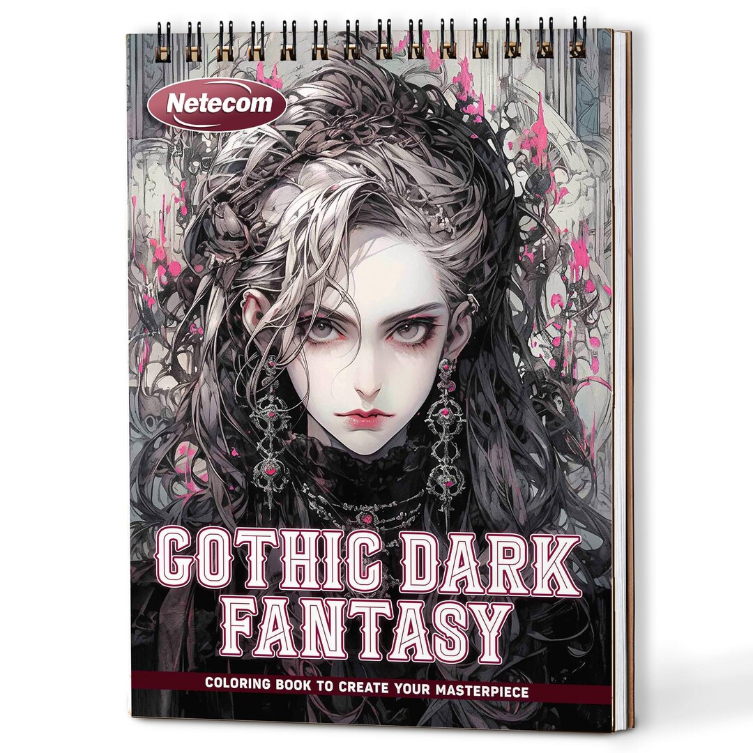 Gothic Dark Fantasy Coloring Book – A5 Wooden Hardcover, A4 Paper ...
