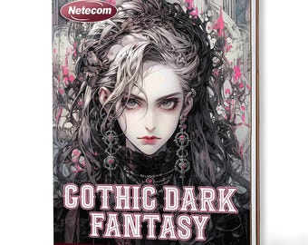 Gothic Dark Fantasy Coloring Book – A5 Wooden Hardcover, A4 Paper Hardcover, 30 Intricate & Eerie Designs