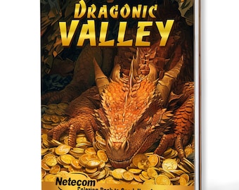 Kolorowanka „Dragonic Valley” dla dorosłych – twarda oprawa drewniana A5, twarda oprawa papierowa A4, 30 fantastycznych wzorów smoków i dolin, relaksujący prezent
