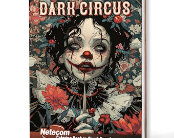 Dark Circus Coloring Book for Adults – A5 Wooden Hardcover, A4 Paper Hardcover, 30 Creepy & Gothic Circus Illustrations, Creative Gift