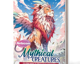 Kolorowanka „Mityczne stworzenia” dla dorosłych – twarda oprawa drewniana A5, twarda oprawa papierowa A4, 30 stron inspirowanych magią i fantasy