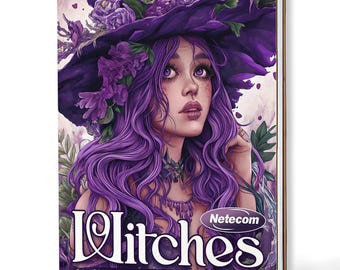 Witches Coloring Book – A5 Wooden Hardcover, A4 Paper Hardcover, 30 Mystical & Magical Designs