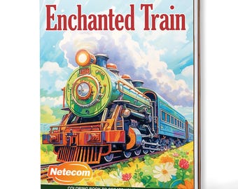 Enchanted Train Coloring Book for Adults – A5 Wooden Hardcover, A4 Paper Hardcover, 30 Magical Train & Fantasy Designs, Relaxing Gift