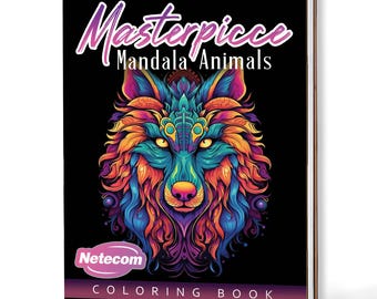 Masterpiece Mandala Animals Coloring Book for Adults – A5 Wooden Hardcover, A4 Paper Hardcover, 30 Intricate & Relaxing Designs