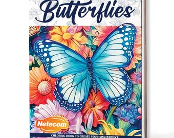Butterflies Coloring Book for Adults – A5 Wooden Hardcover, 30 Beautiful Butterfly Pages, Relaxing Nature Art, Creative Gift