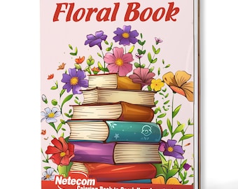 Floral Book Coloring Book for Adults – A5 Wooden Hardcover, A4 Paper Hardcover, 30 Beautiful Flower Designs, Relaxing Creative Gift