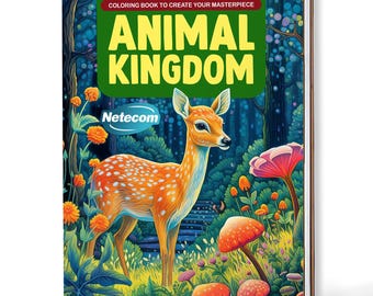 Animal Kingdom Coloring Book – A5 Wooden Hardcover, A4 Paper Hardcover, 30 Majestic Animal Designs