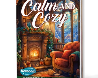Calm and Cozy Coloring Book – A5 Wooden Hardcover, A4 Paper Hardcover, 30 Relaxing & Warm Designs