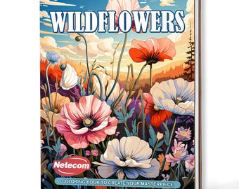 Wildflowers Coloring Book – A5 Wooden Hardcover, A4 Paper Hardcover, 30 Beautiful Botanical Designs