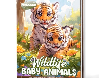 Kleurboek dieren in het wild voor volwassenen – A5 houten hardcover, A4-papier hardcover, 30 schattige babydierenontwerpen