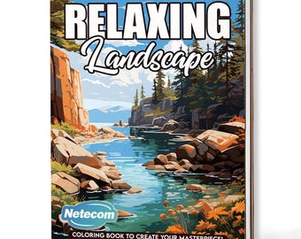Relaxing Landscapes Coloring Book for Adults – A5 Wooden Hardcover, A4 Paper Hardcover, 30 Scenic Nature & Calm Creative Pages