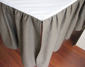 Linen Ruffle Crib Bed Skirt – 18" Drop, Split Corners