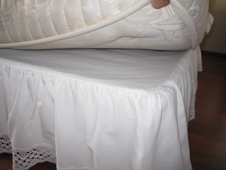 Ivory Cotton Bedskirt Custom Drop 14 18 20 22 Inch Queen King Etsy