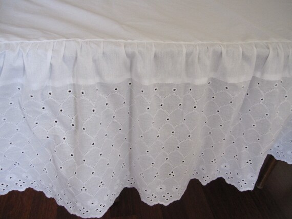 Crib Bed Skirts Dust Ruffle White Or Ivory Shabby Chic Etsy