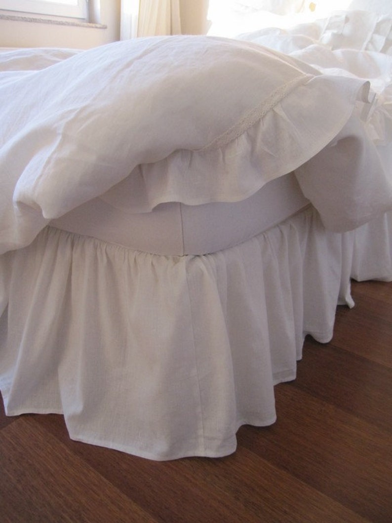 Duck Linen Bedskirt Bed Skirt Dust Ruffle Queen King Etsy