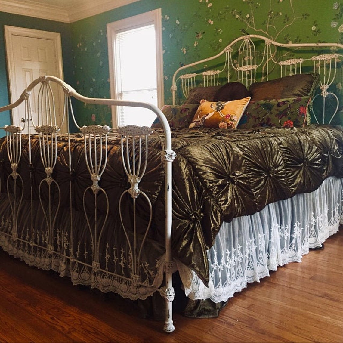 Velvet Duvet Cover Bedspread Rosette Ruched Knotted Pintuck Etsy