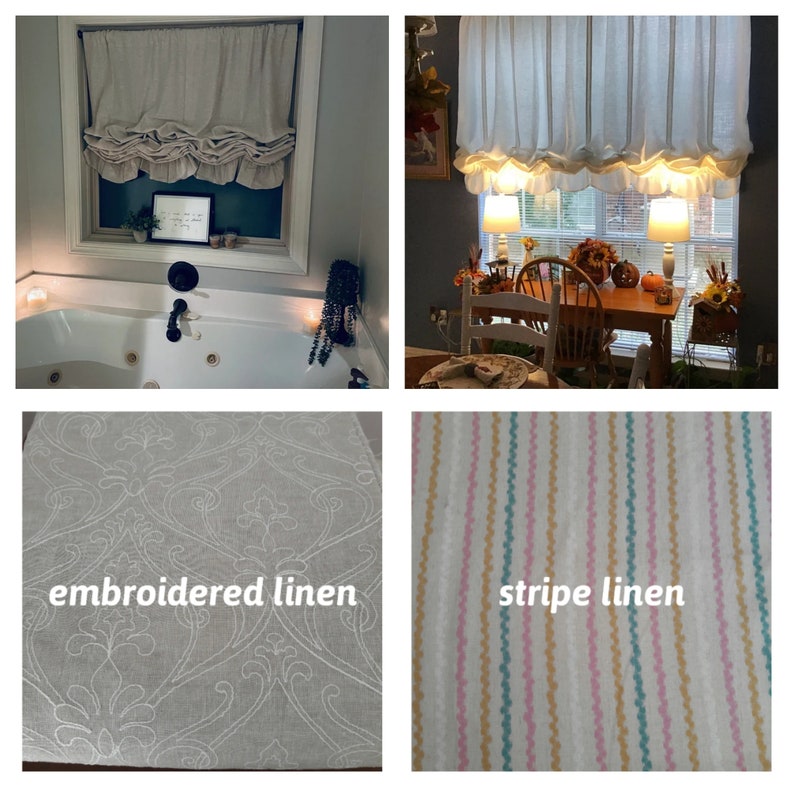 Balloon Curtain Valance Ruffle Kitchen Curtain Panels Valance Etsy