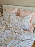 Shabby chic bedding.small Floral Duvet cover pillowcases Queen.pastel pink roses. oversize duvet cover Super King 120x120 120x98 Nurdanceyiz