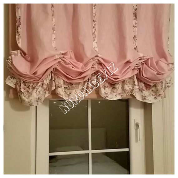 Shabby Chic Home Pink Linen Balloon Valance French Country Etsy