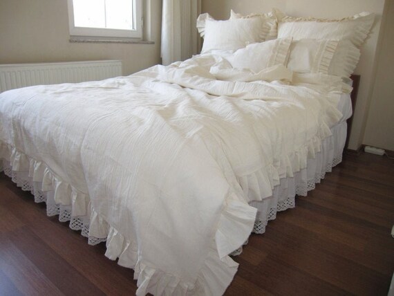 Ruffle Bedding Queen King Linen Duvet Cover Oversize - Oversized King Bedding 120×120 Ruffle Bedding Queen King Linen Duvet Cover Oversize - Oversized King Bedding 120×120