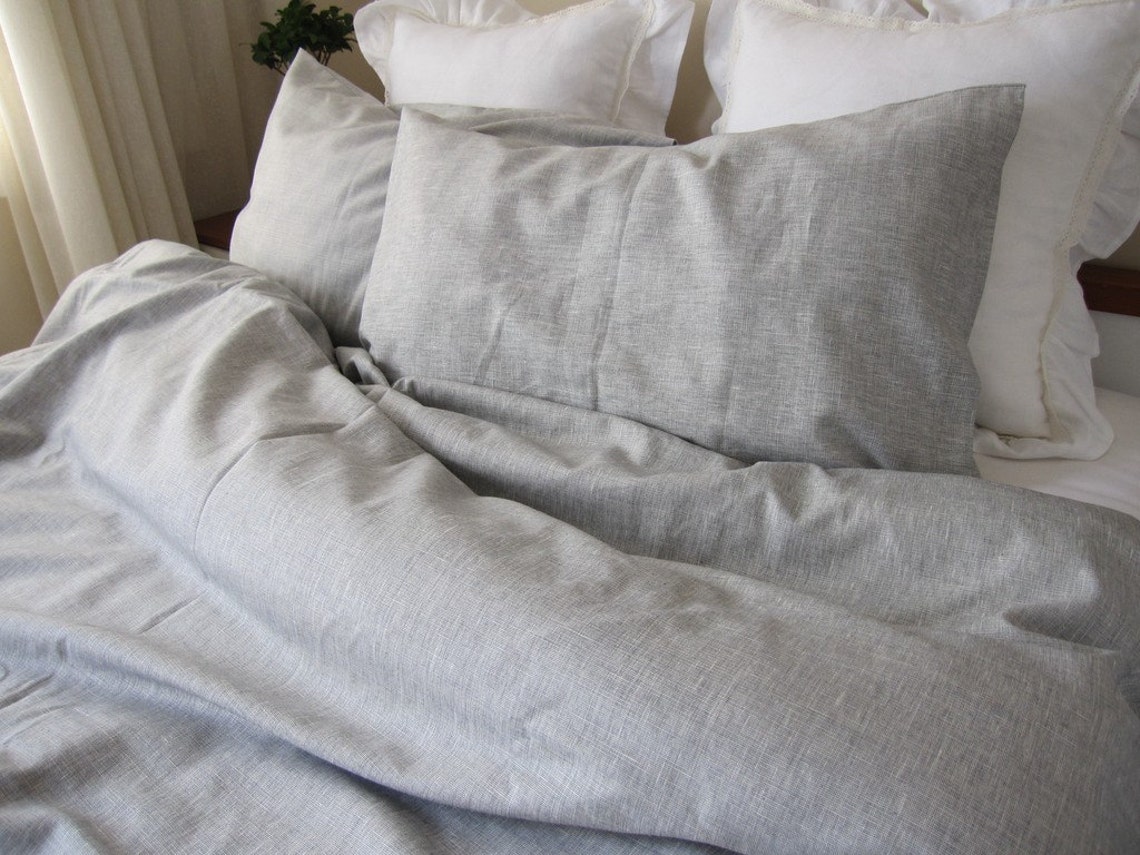 Linen Oversize Duvet Cover King 120x98 120x120 Gray Linen Etsy