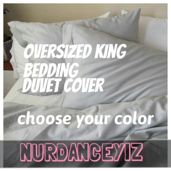 Oversized King Bedding. Super King Duvet cover 120x98. Solid gray navy burgundy brown oatmeal cotton palatial king queen bedding Nurdanceyiz