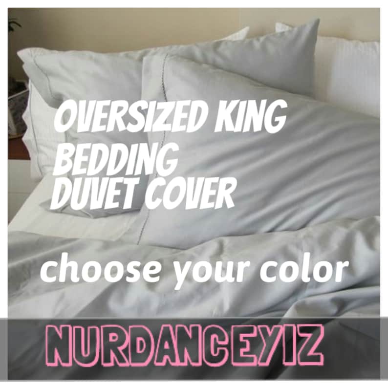 Oversized King Bedding Super Duvet Cover 120x98 Solid Gray Navy Burdy Brown Oatmeal Cotton Palatial Queen Nuryiz