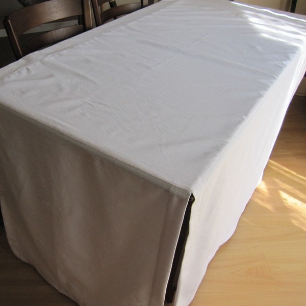 Fitted table skirt-split corner table cloth-college dorm room desk skirt,custom color tablecloth duck linen -party table decor Nurdanceyiz