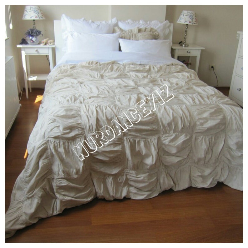 Square Ruched Bedding Duvet Cover Full Queen King Custom Etsy