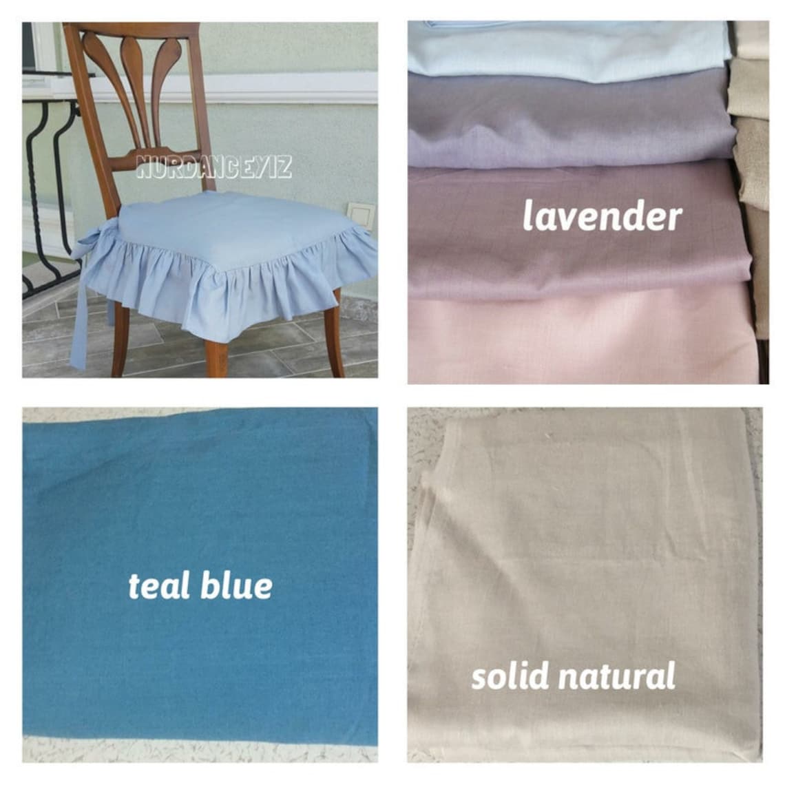 Chair Cushions With Tiesruffle Linen Chair Cushion Covers 3 Etsy