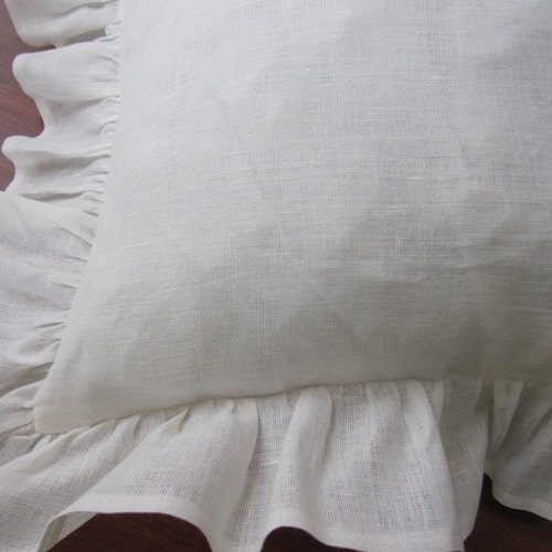 gray ruffle euro sham