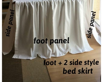 Extended drop 21 30 36 42 60 Dorm size bed skirt Twin XL extra long bedskirt split panel college dorm bedding linen dust ruffle white gray