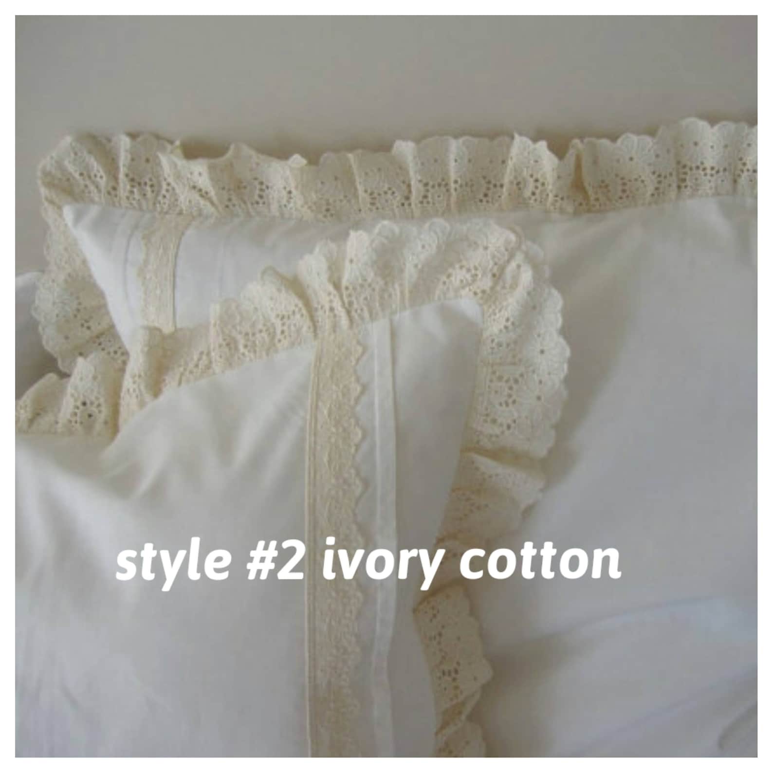 Solid White Ruffle Pillow Cover Cotton Euro Sham Ruffled Etsy