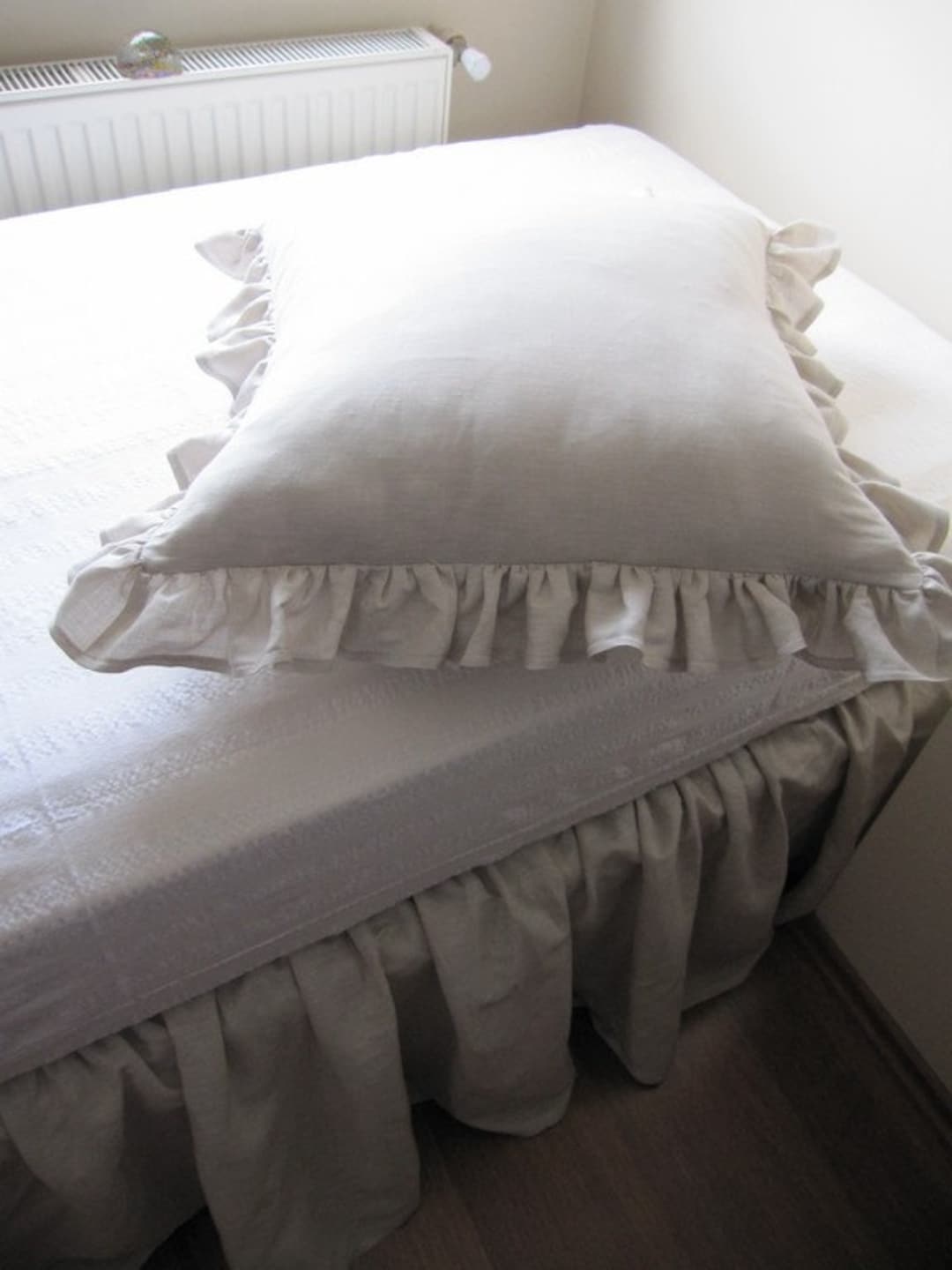 Linen Bedskirt, Twin XL FULL, Queen King Linen Dust Ruffle Bed Skirt