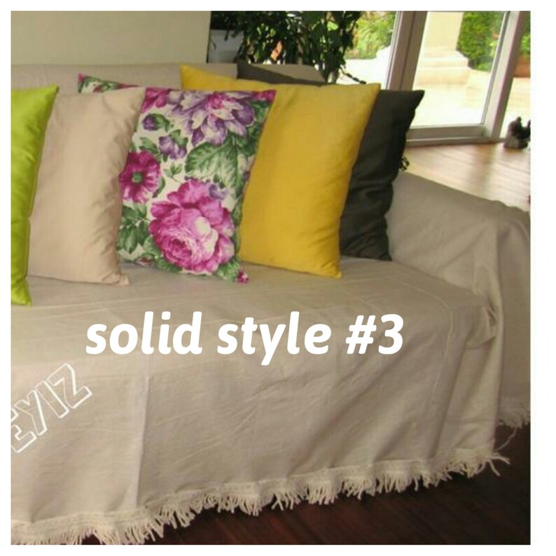 Large Sofa throw covers rectangle tassel ivorycouch Etsy