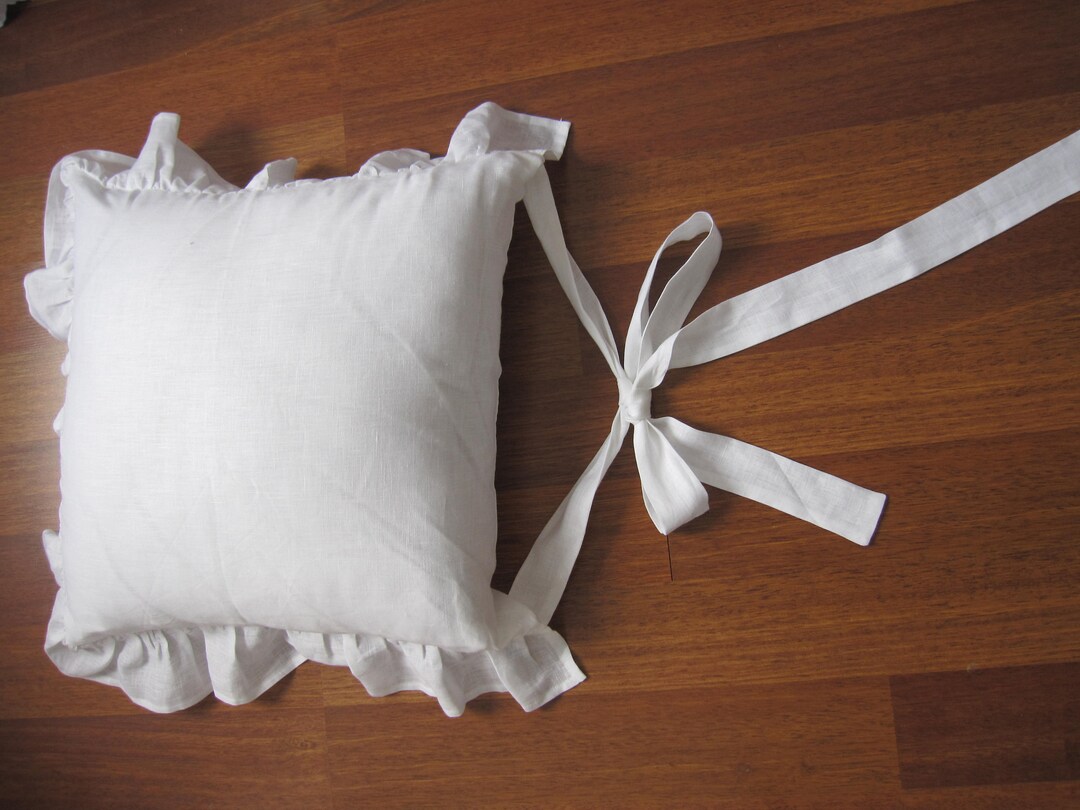 Kubu Chair Cushion Cover With Left Right 2 Ties Ruffle Linen Chair