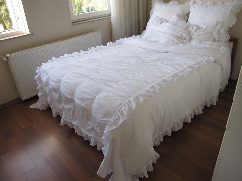 Duvet Cover Diamond Pintuck Pinch Pleat Queen 88x90 Oversized Etsy