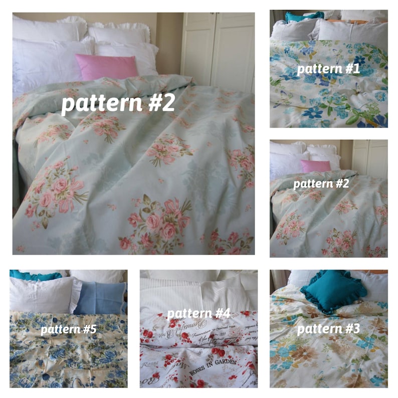 Vintage Floral Duvet Cover Mint Green Pale Blue Pink Posy Etsy Australia