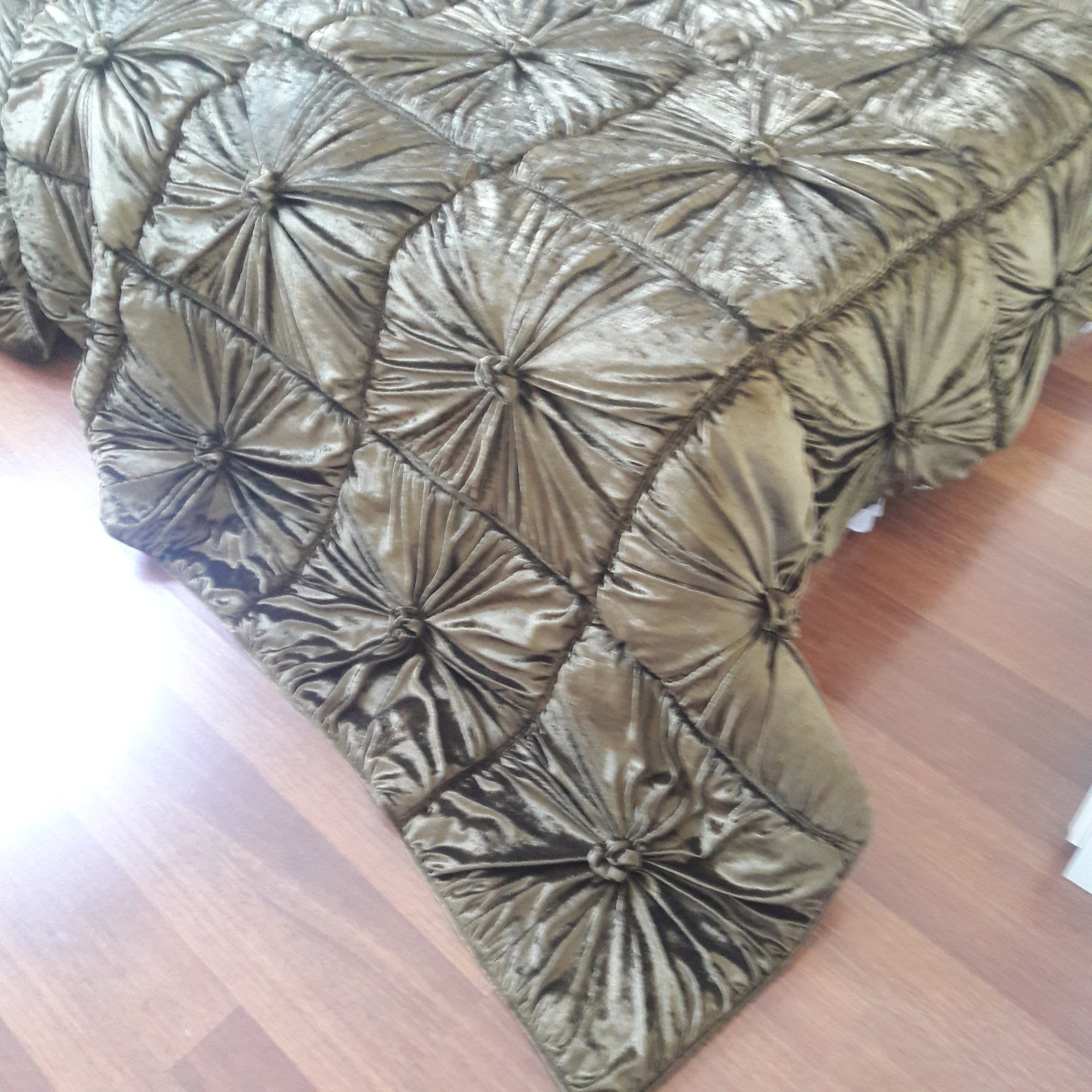 Velvet Duvet Cover Bedspread Rosette Ruched Knotted Pintuck Etsy