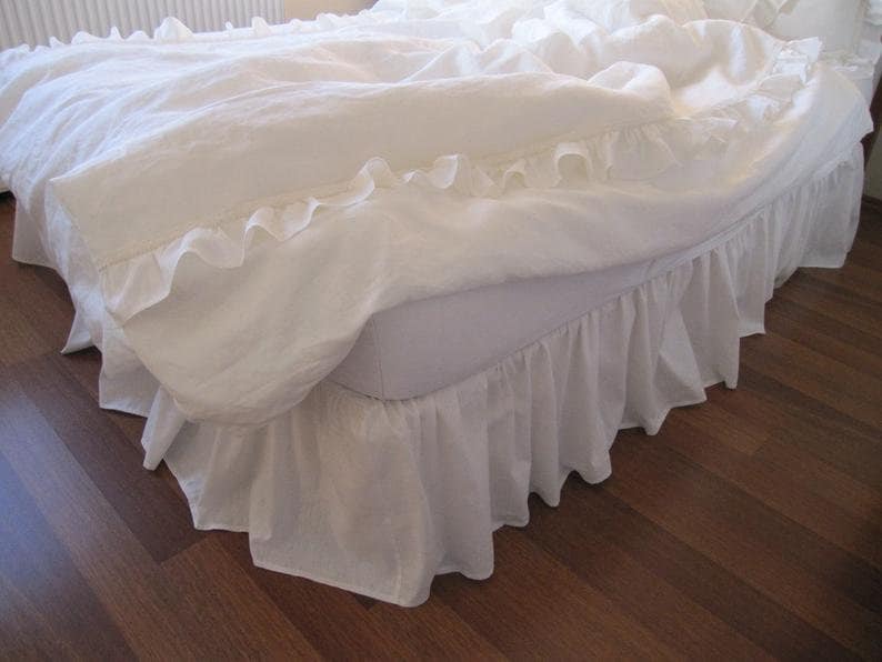 Linen Bedskirt Twin XL FULL Queen King Linen Dust Ruffle Bed Etsy