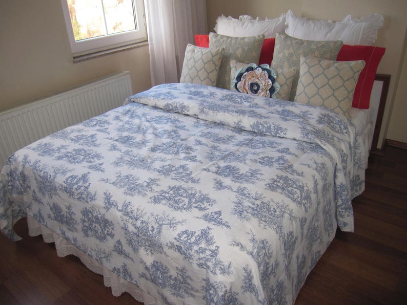 Toile Duvet Cover. French Country Toile Bedding. Floral Print Etsy UK