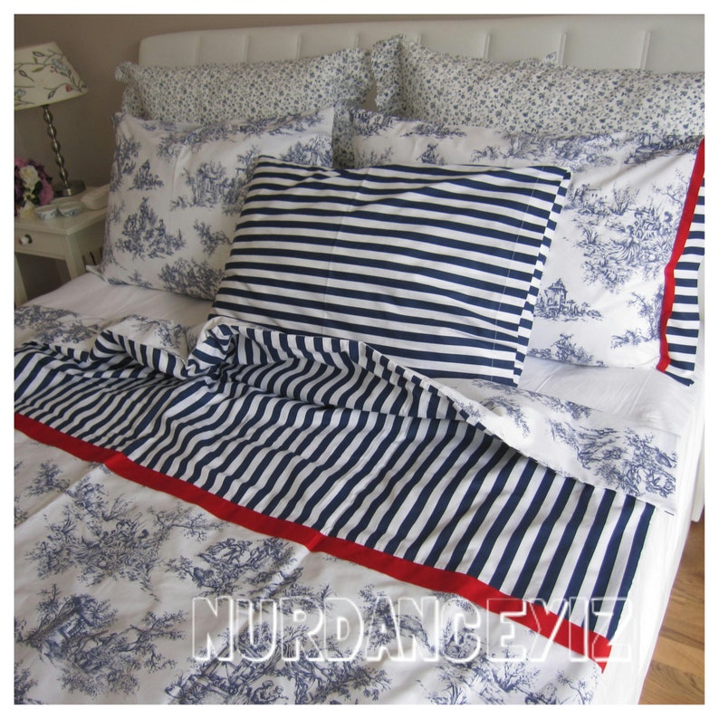 Toile duvet cover French country toile bedding floral print Etsy