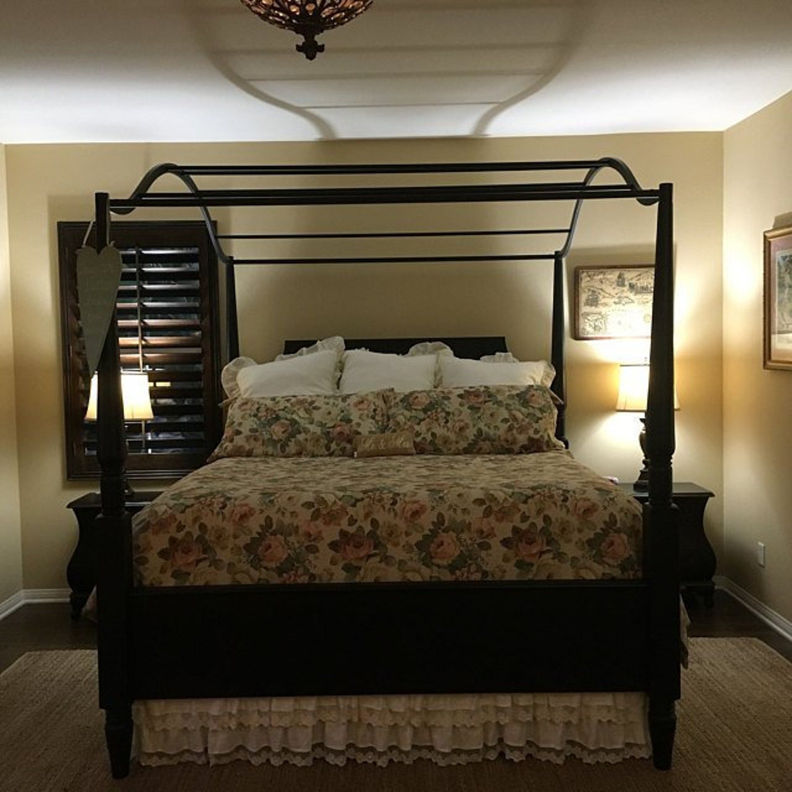 Linen bed skirt Ivory lace waterfall ruffled beddingbedskirt Etsy