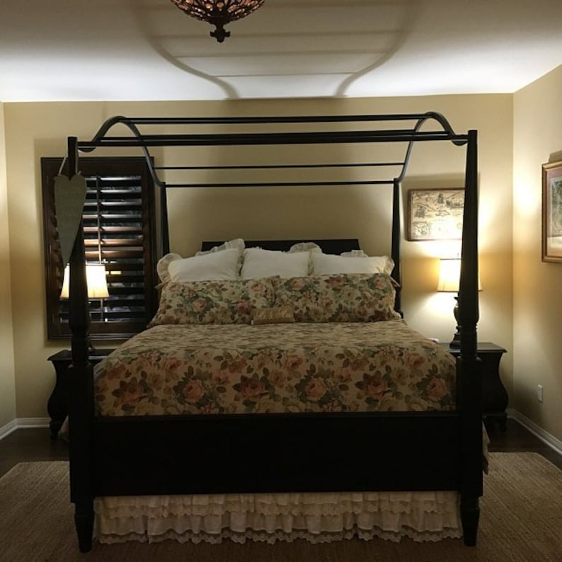 Linen bed skirt Ivory lace waterfall ruffled beddingbedskirt Etsy